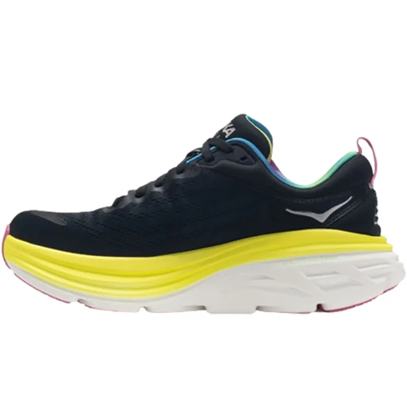 Hoka One One Men's Bondi 8 Running Shoes Black/Citrus Glow-1